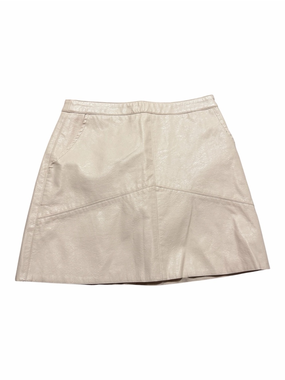 Y2K Baby Pink Faux Leather Mini Skirt Size Small Forever 21 Summer 2000s Lined